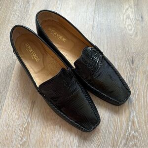 Super Varese Black Patent Leather Loafers Vero Cuoio Italiano Made In Italy - 41